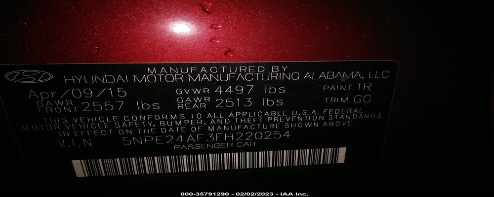 5NPE24AF3FH220254 2015 HYUNDAI SONATA photo no. 9