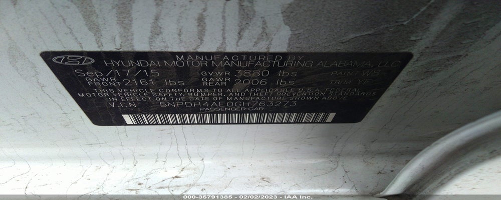 5NPDH4AE0GH763273 2016 HYUNDAI ELANTRA photo no. 9