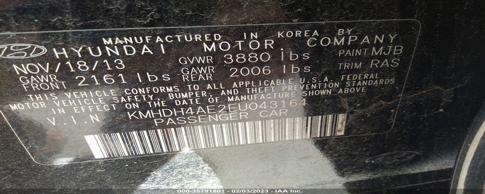 KMHDH4AE2EU043164 2014 HYUNDAI ELANTRA photo no. 9