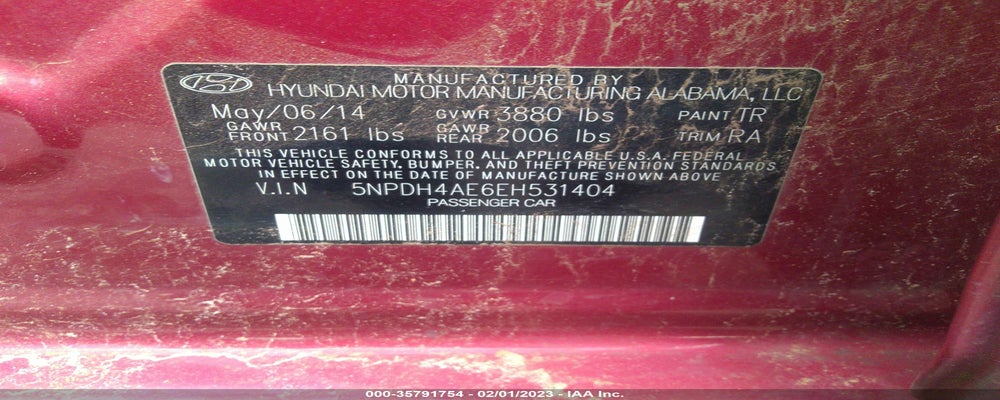5NPDH4AE6EH531404 2014 HYUNDAI ELANTRA photo no. 9