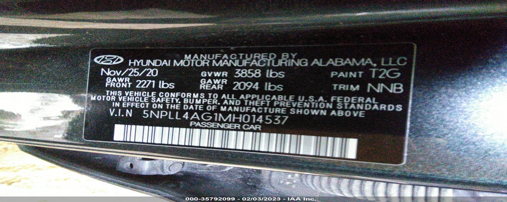 5NPLL4AG1MH014537 2021 HYUNDAI ELANTRA photo no. 9