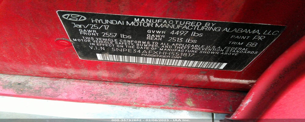 5NPE34AFXHH551817 2017 HYUNDAI SONATA photo no. 9