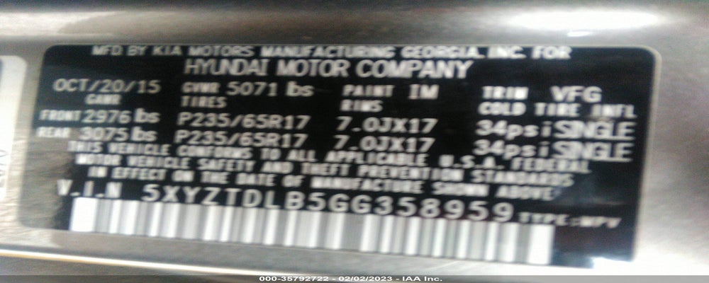 5XYZTDLB5GG358959 2016 HYUNDAI SANTA FE SPORT photo no. 9