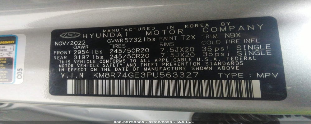 KM8R74GE3PU563327 2023 HYUNDAI PALISADE photo no. 9