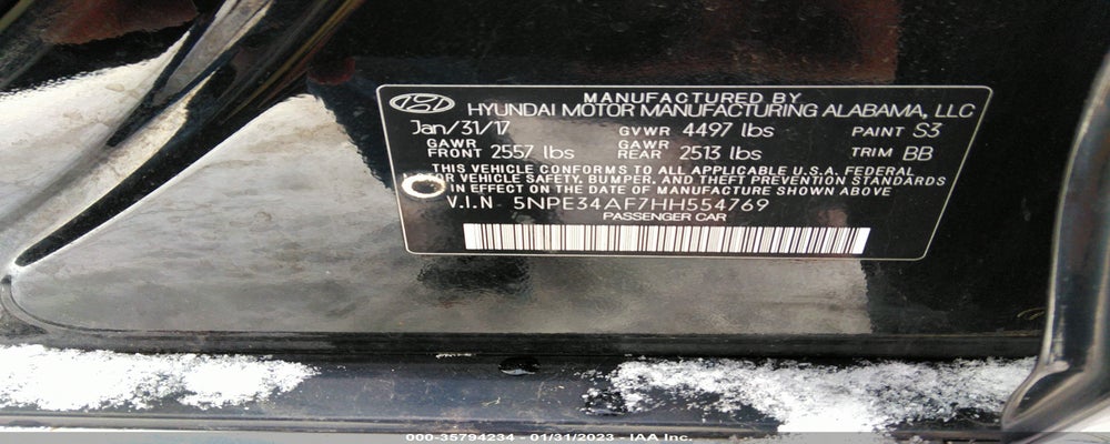 5NPE34AF7HH554769 2017 HYUNDAI SONATA photo no. 9