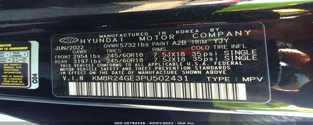 KM8R24GE3PU502431 2023 HYUNDAI PALISADE photo no. 9