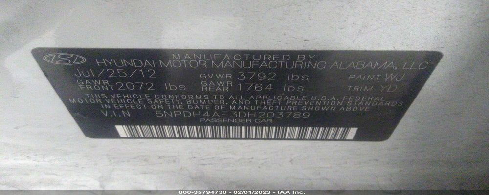 5NPDH4AE3DH203789 2013 HYUNDAI ELANTRA photo no. 9
