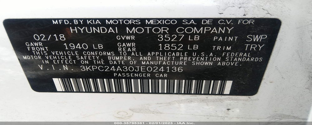 3KPC24A30JE024136 2018 HYUNDAI ACCENT photo no. 9