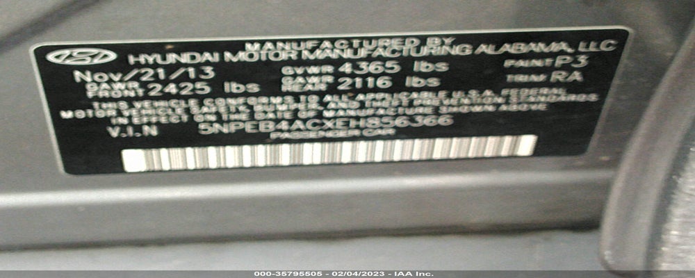 5NPEB4ACXEH856366 2014 HYUNDAI SONATA photo no. 9