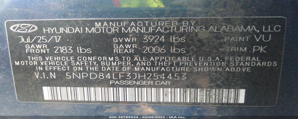 5NPD84LF3JH254453 2018 HYUNDAI ELANTRA photo no. 9
