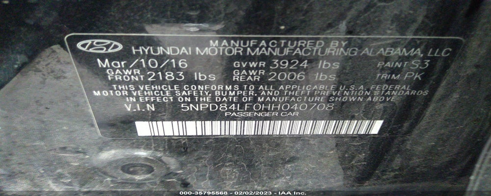 5NPD84LF0HH040708 2017 HYUNDAI ELANTRA photo no. 9