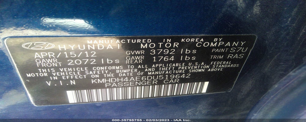 KMHDH4AE6DU519642 2013 HYUNDAI ELANTRA photo no. 9
