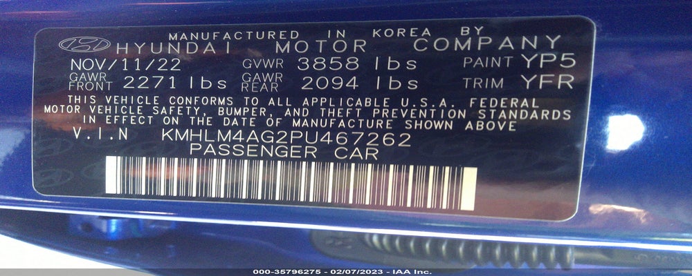 KMHLM4AG2PU467262 2023 HYUNDAI ELANTRA photo no. 9