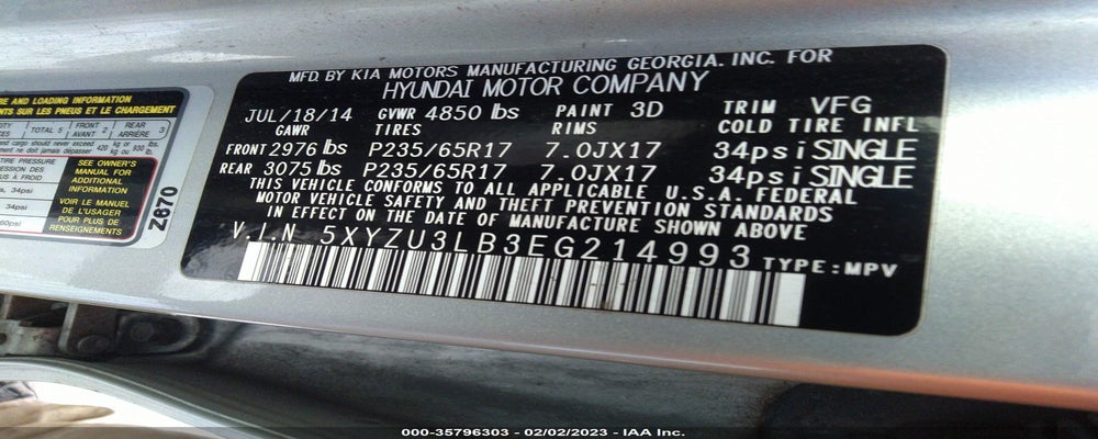5XYZU3LB3EG214993 2014 HYUNDAI SANTA FE SPORT photo no. 9