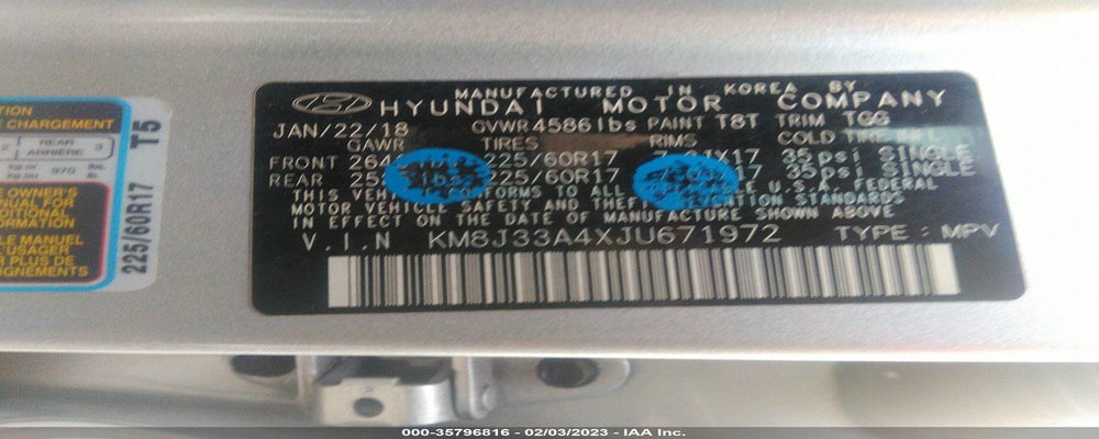 KM8J33A4XJU671972 2018 HYUNDAI TUCSON photo no. 9