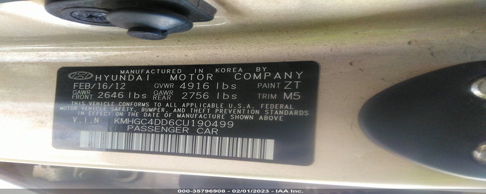 KMHGC4DD6CU190499 2012 HYUNDAI GENESIS photo no. 9