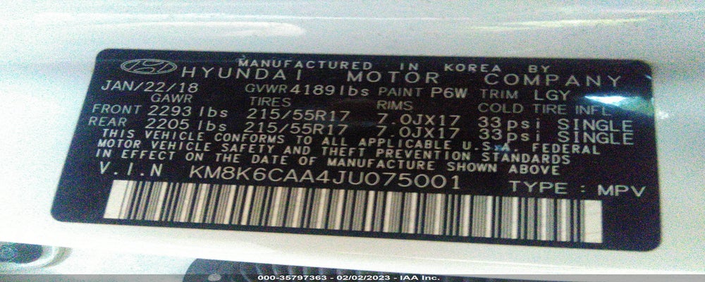 KM8K6CAA4JU075001 2018 HYUNDAI KONA photo no. 9