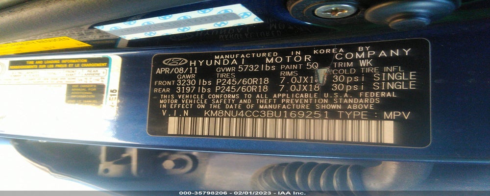 KM8NU4CC3BU169251 2011 HYUNDAI VERACRUZ photo no. 9