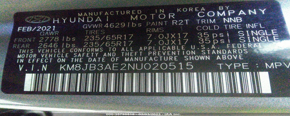 KM8JB3AE2NU020515 2022 HYUNDAI TUCSON photo no. 9