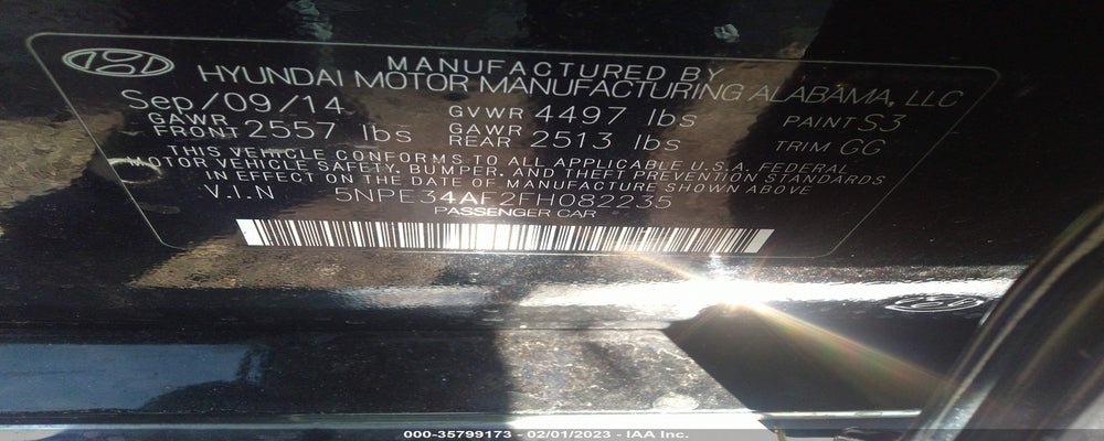 5NPE34AF2FH082235 2015 HYUNDAI SONATA photo no. 9