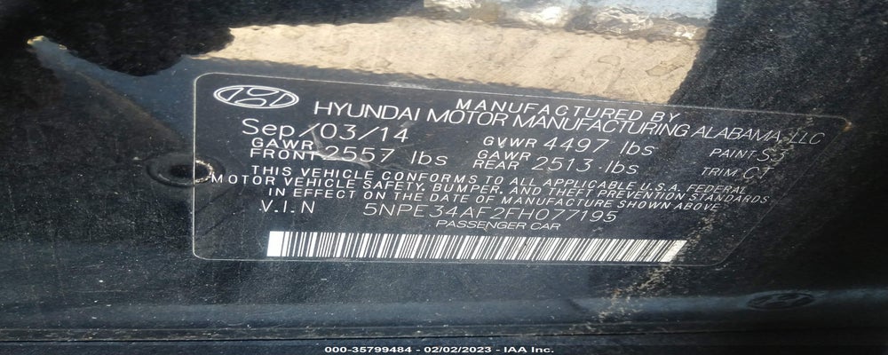 5NPE34AF2FH077195 2015 HYUNDAI SONATA photo no. 9