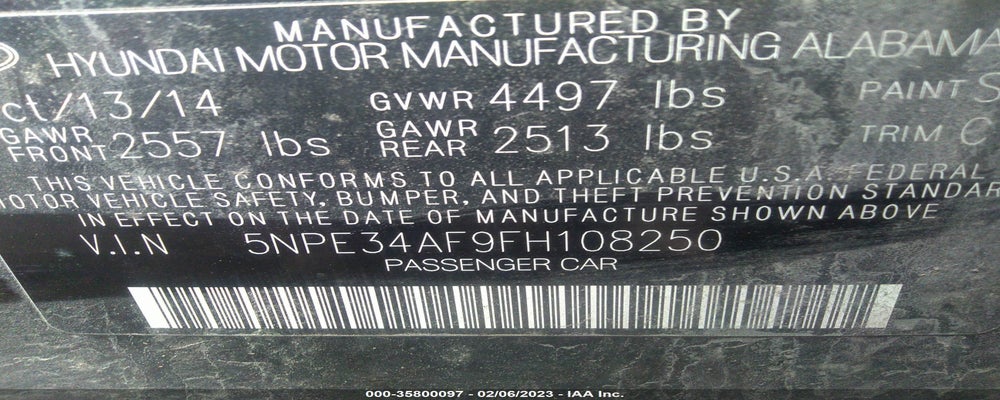 5NPE34AF9FH108250 2015 HYUNDAI SONATA photo no. 9
