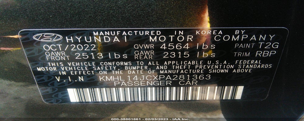 KMHL14JCXPA281363 2023 HYUNDAI SONATA photo no. 9