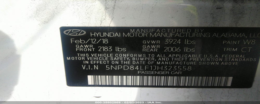 5NPD84LF1JH323558 2018 HYUNDAI ELANTRA photo no. 9