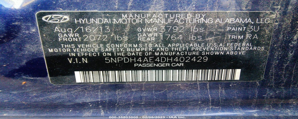 5NPDH4AE4DH402429 2013 HYUNDAI ELANTRA photo no. 9