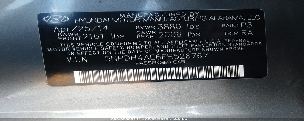 5NPDH4AE6EH526767 2014 HYUNDAI ELANTRA photo no. 9