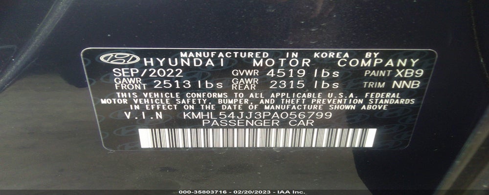 KMHL54JJ3PA056799 2023 HYUNDAI SONATA HYBRID photo no. 9