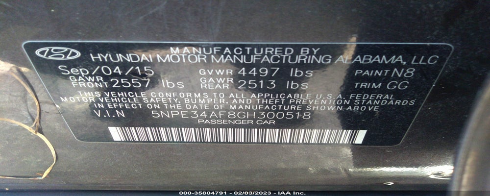 5NPE34AF8GH300518 2016 HYUNDAI SONATA photo no. 9
