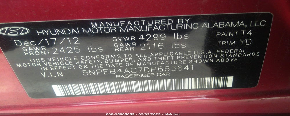 5NPEB4AC7DH663641 2013 HYUNDAI SONATA photo no. 9