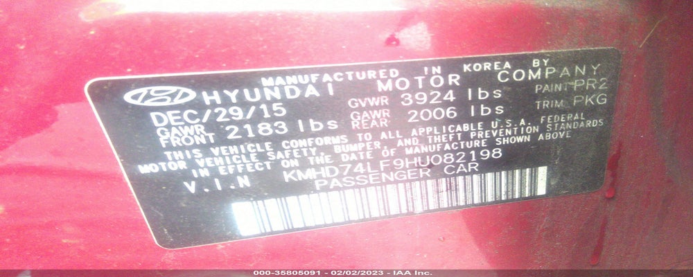 KMHD74LF9HU082198 2017 HYUNDAI ELANTRA photo no. 9