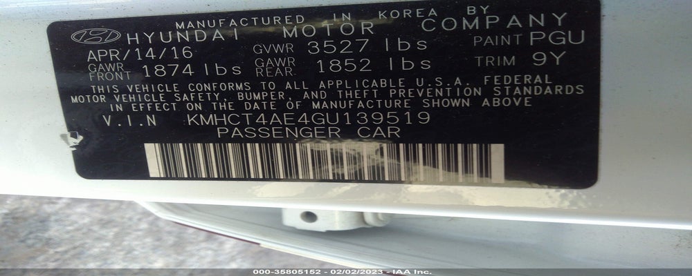 KMHCT4AE4GU139519 2016 HYUNDAI ACCENT photo no. 9