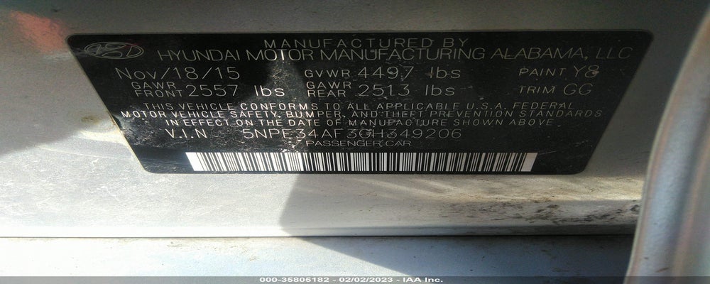 5NPE34AF3GH349206 2016 HYUNDAI SONATA photo no. 9