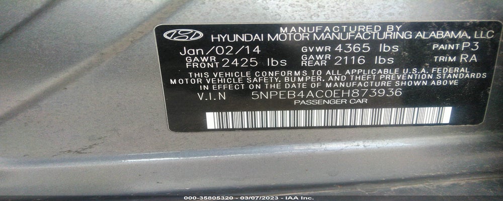 5NPEB4AC0EH873936 2014 HYUNDAI SONATA photo no. 9