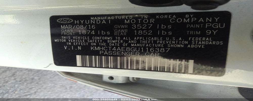 KMHCT4AE8GU116387 2016 HYUNDAI ACCENT photo no. 9