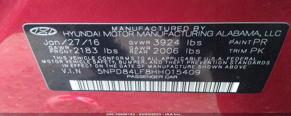 5NPD84LF8HH015409 2017 HYUNDAI ELANTRA photo no. 9