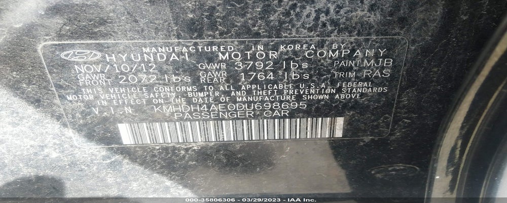 KMHDH4AE0DU698695 2013 HYUNDAI ELANTRA photo no. 9