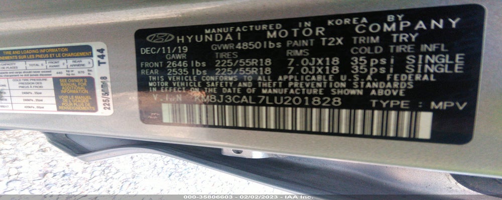 KM8J3CAL7LU201828 2020 HYUNDAI TUCSON photo no. 9