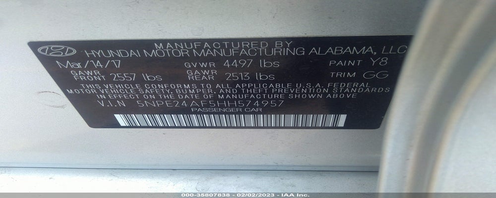 5NPE24AF5HH574957 2017 HYUNDAI SONATA photo no. 9