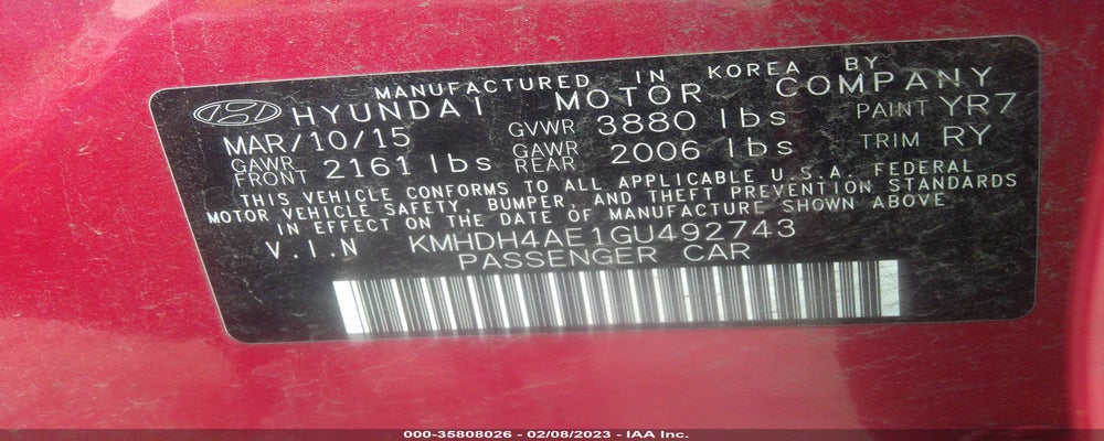 KMHDH4AE1GU492743 2016 HYUNDAI ELANTRA photo no. 9