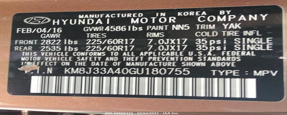 KM8J33A40GU180755 2016 HYUNDAI TUCSON photo no. 9