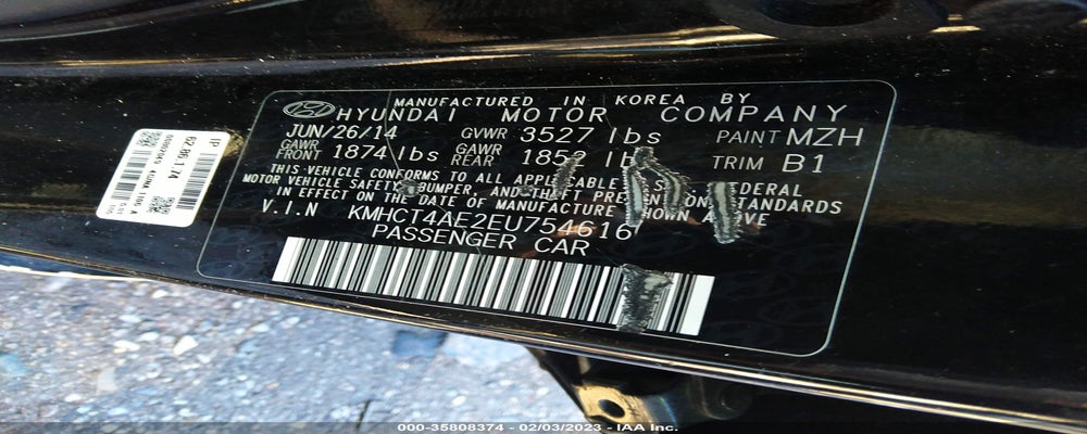 KMHCT4AE2EU754616 2014 HYUNDAI ACCENT photo no. 9