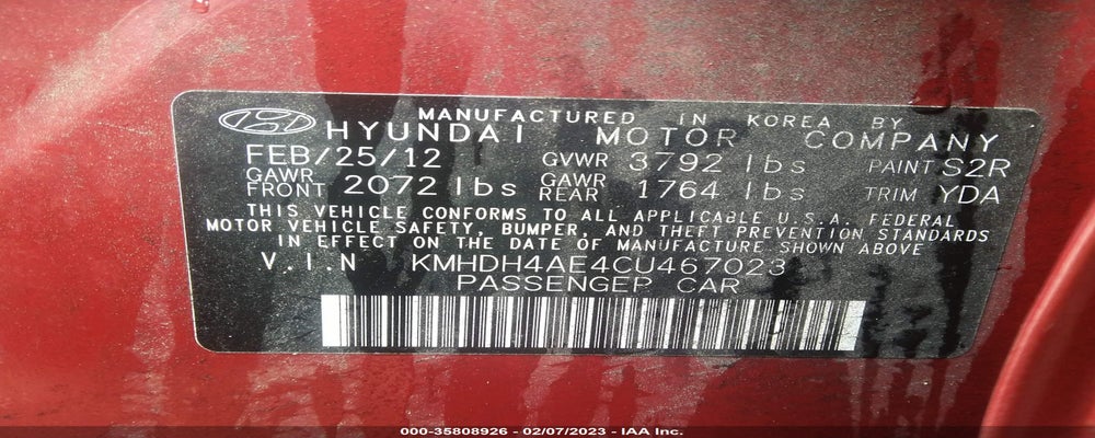 KMHDH4AE4CU467023 2012 HYUNDAI ELANTRA photo no. 9