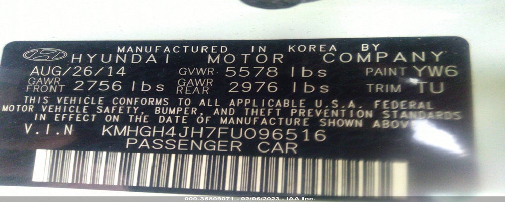 KMHGH4JH7FU096516 2015 HYUNDAI EQUUS photo no. 9