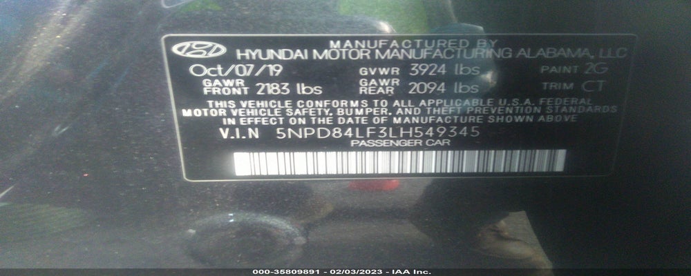 5NPD84LF3LH549345 2020 HYUNDAI ELANTRA photo no. 9