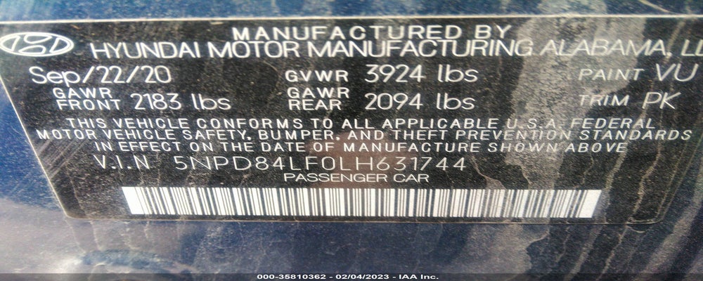 5NPD84LF0LH631744 2020 HYUNDAI ELANTRA photo no. 9
