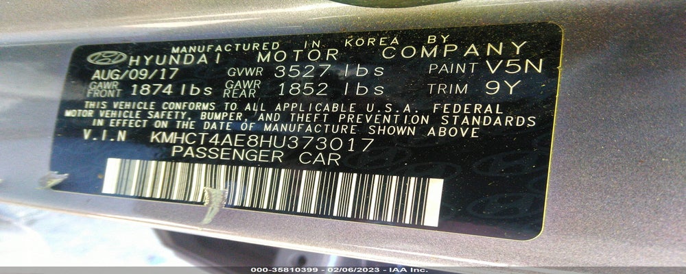 KMHCT4AE8HU373017 2017 HYUNDAI ACCENT photo no. 9